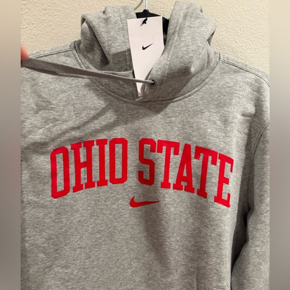 Nike Ohio State Club Fleece Pullover Hoodie Size Small Dark Heather Gray NWT - Picture 3 of 9